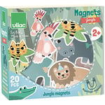 Vilac- Magnets Jungle Michelle Carlslund Jungle-20 Bois-Jouet De Premier Age-A partir de 2 Ans-Décoration des pièces Carlsund-Formes des Lettres-Amusant-Jeu d’éveil, 8546