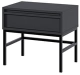 Selsey Table De Chevet Deboute Table D’Appoint avec Tiroir 50 cm Table De Nuit Cadre en Acier Noir Evo