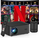 Mini videoprojecteur[Netflix Certifié & Dolby] avec Haut-Parleur BT, 15000L Retroprojecteur 4K WiFi Bluetooth, Mini Projecteur 1080P Full HD Compatible Youtube/Prime Video/Smartphones/PS5