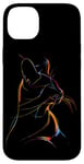 iPhone 14 Plus Vibrant Cat Silhouette Line Drawing Beauty Case