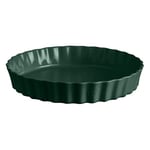 Emile Henry Tourtière haute, plat à tarte haut, céramique, 32 cm, vert Cèdre