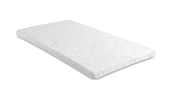 Starlight Beds Single Mattress Topper, 7.5cm Single Memory Foam Mattress Topper with Extreme Cooling Removable Cover, White. – 3ft x 6ft3 (90x190x7.5cm)