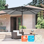 Parasol droit de jardin carré 3x3 en aluminium Marte Noir