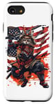 iPhone SE (2020) / 7 / 8 Cat Samurai American Flag Samurai Cat Art Patriotic Cat Case