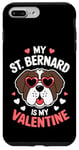 iPhone 7 Plus/8 Plus St Bernard My Valentines Hearts Day Dog Mom Dad Case