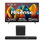 Hisense TV & Soundbar Bundle: 100E7NQTUK TV with Quantum Dot Colour, Dolby Vision Plus the HS3100 Soundbar with 480W Power, Direct Surging Sound, The Perfect Match for the ultimate Audio-Visual Exper