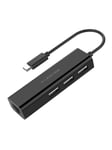 Lention Hub USB-C to 3x USB 2.0 + Ethernet Adapter (black) USB hub - Sort