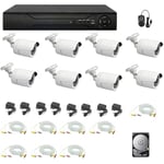 Housecurity - kit de surveillance vidéo 8 caméras 5 mpx dvr 16 canaux hd 500 gb + câbles