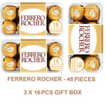 3 X 16 PIECE FERRERO ROCHER WRAPPED MILK CHOCOLATES  GIFT BOXES ( 48 PIECE )