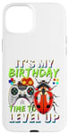 Coque pour iPhone 15 Plus It's My Birthday Ladybug Time to Level Up Jeu vidéo