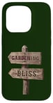 Coque pour iPhone 15 Pro Jardinage, panneau de signalisation en bois Bliss Garden