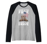 Home of the Free Because of the Brave - Veteran Raglan Baseball Tee