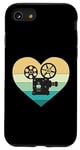 Coque pour iPhone SE (2020) / 7 / 8 Projecteur de cinéma en forme de cœur avec inscription « Ich liebe Kino »