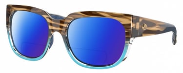 Costa Del Mar Waterwoman Cateye Polarized BIFOCAL Sunglass Wahoo Brown Blue 55mm