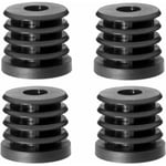 Cyclingcolors - 4x Embout de tube rentrant rond Ø35mm maximum 200kg taraudé pour vis M8 pied réglable noir meuble étagère outillage