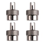 Weldtite Metal Valve Caps - Pack of 4 Silver / Schrader