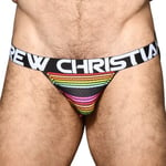 Andrew Christian 2P Almost Naked Chill Stripe Jock Stripet polyamid Large Herre