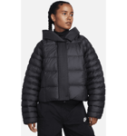 Nike Women's Therma-fit Oversized Hooded Jacket Sportswear Swoosh Puffer Primaloft(r) Urheilu BLACK/WHITE