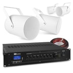 Sound Projector Speakers with 100v 5 Channel Mixer Amplifier PA System (4x PSP6)