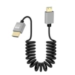 RIIEYOCA 4K Mini HDMI to HDMI Short Coiled Cable, 18Gbps High Speed HDMI2.0 Supports 4K@60Hz, Compatible with Camera, Camcorder, PC, Monitor (Regular)