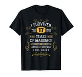 Couple 17th Anniversary I Survived 17 Years of Marriage T-Shirt