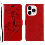 Trolsk Imprint Big Butterfly Wallet (iPhone 14 Pro) - Punainen