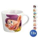 12x Tasses Jumbo Disney Sept Nains Porcelaine Cc430, Rhombus