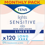 TENA Lights Long Liner, 120 Incontinence Liners ( 20 X 6 Packs) for Women with S