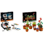 LEGO Ideas Appareil Photo Polaroid OneStep SX-70 -Un Beau Cadeau pour Les Passionnés de Photographie & 10329 Icons Les Plantes Miniatures, 9 Fleurs Artificielles à Construire