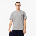 Lacoste T-shirt coton avec poche poitrine Taille XS Gris Chine