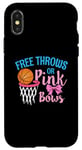 Coque pour iPhone X/XS Free throws or Pink Bows Gender Reveal Cute Girl Tee