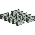 vhbw 10x Batterie compatible avec Sennheiser EW 352 G3, EW 352 G2, EW 372 G2, EW 365 G2 casque audio, écouteurs sans fil (1500mAh, 2,4V, NiMH)