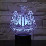 Newcastle United F.C USB 3D Anime Nattlampa Atmosfärisk LED Bordlampa Julgåvor för fotbollsälskare Dekorativ lampa för barn