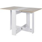 Table de salle à manger, table de cuisine pliante portable 103x76x73,4cm Blanc+Chêne - Aqrau