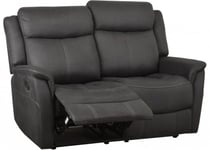 Falcon 2-Sits Reclinersoffa Grått Microfibertyg