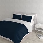 Italian Bed Linen Parure Housse de Couette pour lit Double 250 x 200 cm 250 x 200 cm Bleu/Gris