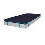 Cecotec Surmatelas Flow Topdeluxe 150x200. Noyau viscoélastique 100%, Sangles élastiques Anti-Glissade, fermeté Moyenne élevée, Hauteur de 7 cm, Easyclean, rembourré, Vide, système Anti-Eau