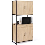 Buffet de cuisine 80 CM DETROIT meuble 4 portes design industriel + tiroir