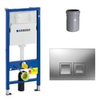 Pack WC suspendu - GEBERIT - DuoFix 100 - Chrome - Bleu - Installation murale