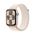 Apple Watch SE (GPS) 2. generasjon - stjernelysaluminium - smartklokke med sportssløyfe - stjernelys - 32 GB