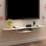 Décoration Étagère Murale Étagère Flottante Meuble TV Mural Meuble TV Console TV Stand Set Top Box Routeur Sky Box Étagère De Rangement Jouet, Blanc