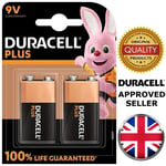 2 x Duracell 9V PP3 Plus Power Batteries Smoke Alarm MN1604 LR22 Long Lasting