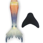 Girl Mermaid Tail med Monofin orange blue 150