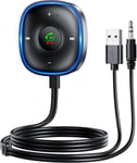 Adaptateur Bluetooth 5,3 Voiture,[Brancher et Utiliser][Réduction Bruit&Micro Intégré] Recepteur Bluetooth Jack 3,5mm avec câble RCA,Hi-FI Intégré pour Stéréo/Haut-Parleurs/Écouteurs Filaires(Q86)