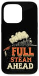 iPhone 13 Pro Cool Railroad with Full Steam Ahead Saying Costume Case