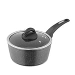 Tower T81218 Cerastone Induction Saucepan, Non Stick Ceramic Coating, Easy to Clean, Dishwasher Safe, Graphite, 20 cm