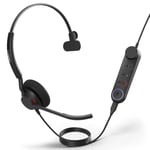 Jabra Engage 50 II schnurgebundenes Mono-Headset mit Link Call Control, geräuschunterdrückender 3-Mic-Technologie und USB-A-Kabel - mit Allen führenden UC-Plattformen wie Zoom kompatibel - Schwarz