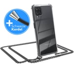 For Samsung Galaxy A12 phone case with lanyard chain Gray