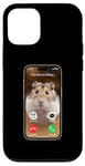 Coque pour iPhone 12/12 Pro Meme Hamster regardant la caméra frontale Hamster appelle