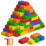 WYSWYG Big Building Blocks Sets for Age 3-5, Large Building Bricks Compatible with duplo Bricks and Major Brands, Kid Building Blocks for Ages 3 4 5 6, Big Blocks Gifts for Boys Girls,70PCS